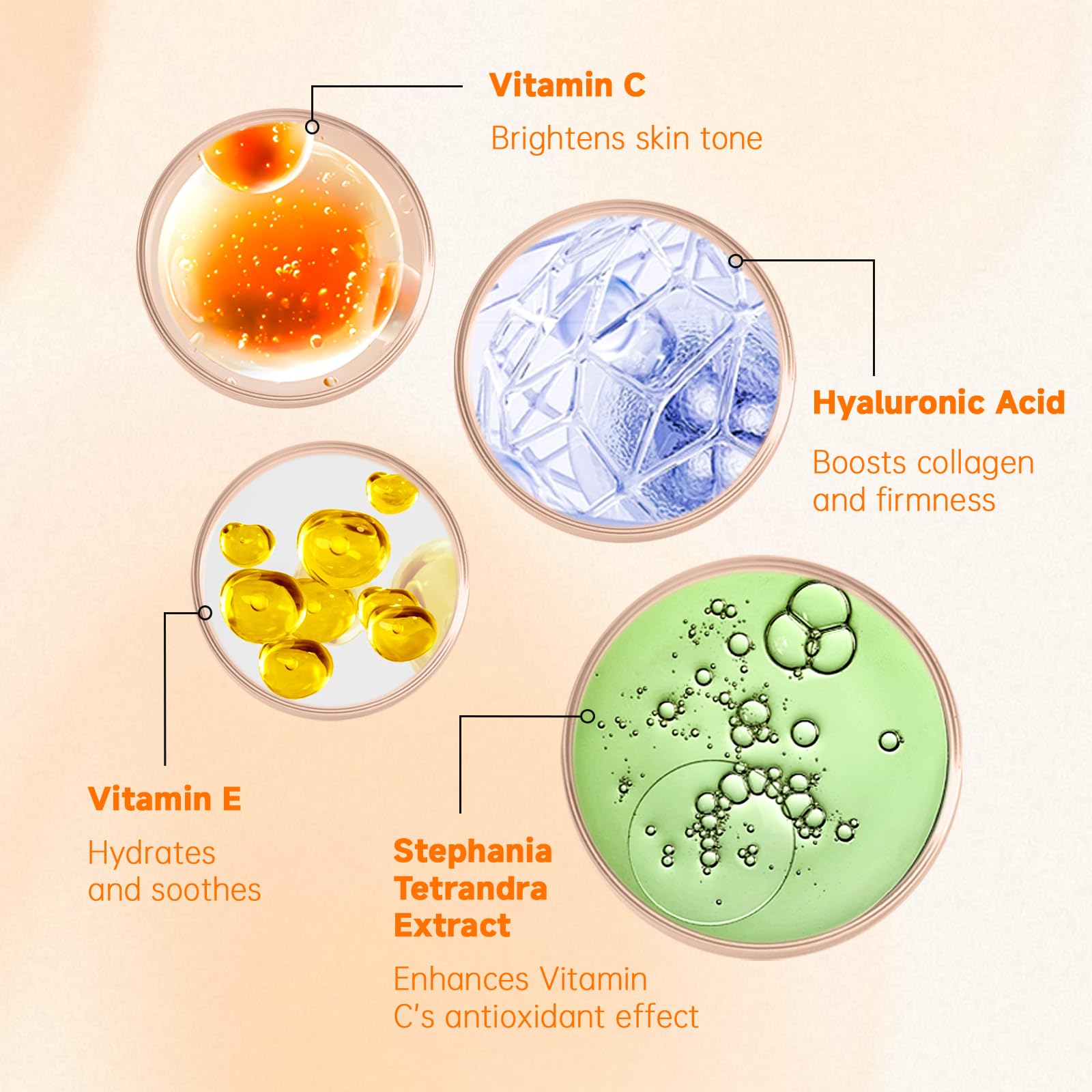 VGO Vitamin C Face Serum, Hydrating Serum with Vitamin C, Hyaluronic Acid, Vitamin E & More for Dullness, Balanced Complexion, Eye Area, Fine Lines & Wrinkles, 60ml / 2.02 fl.oz